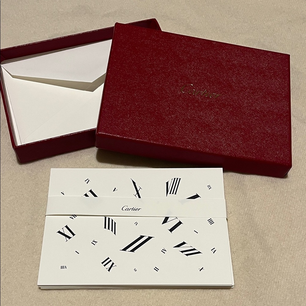 Cartier Red Box with White and Black Stationery
